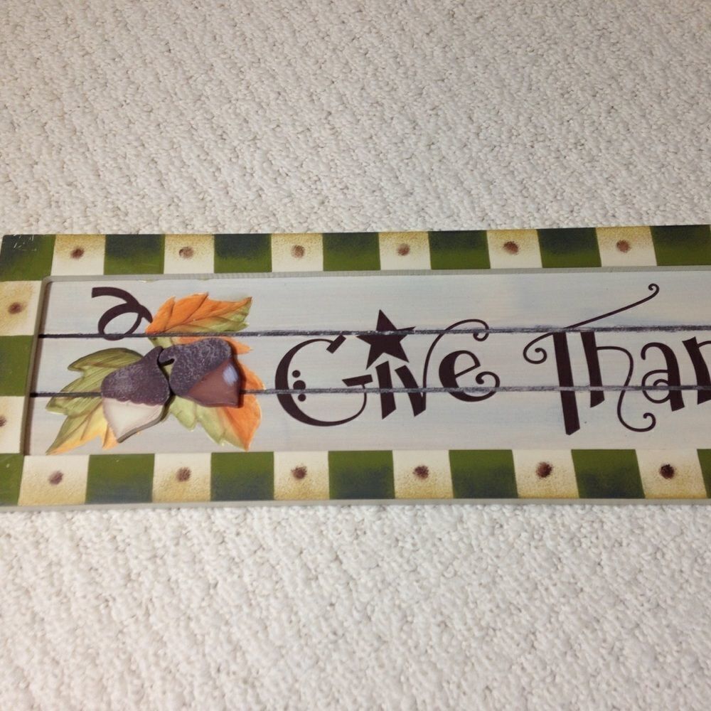 Sign Give Thanks Wooden Sign‎ - Picture 5 of 11